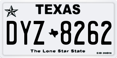 TX license plate DYZ8262