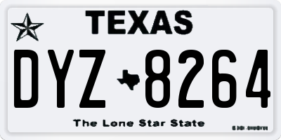 TX license plate DYZ8264