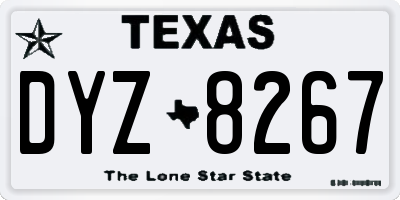 TX license plate DYZ8267