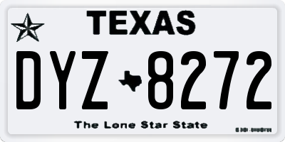 TX license plate DYZ8272