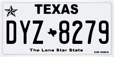 TX license plate DYZ8279