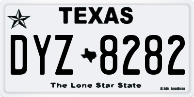 TX license plate DYZ8282