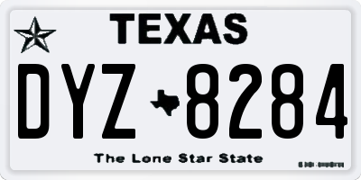 TX license plate DYZ8284