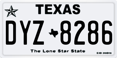 TX license plate DYZ8286