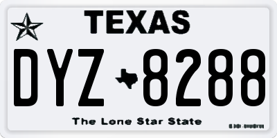 TX license plate DYZ8288