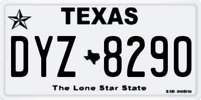 TX license plate DYZ8290