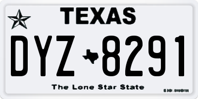 TX license plate DYZ8291