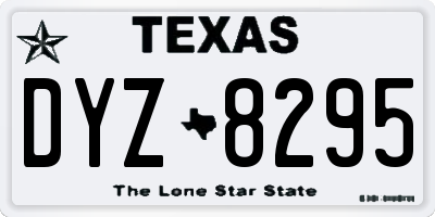 TX license plate DYZ8295