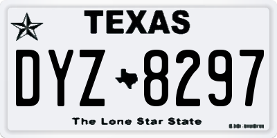 TX license plate DYZ8297