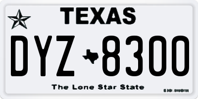 TX license plate DYZ8300
