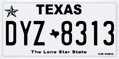 TX license plate DYZ8313