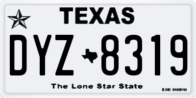 TX license plate DYZ8319