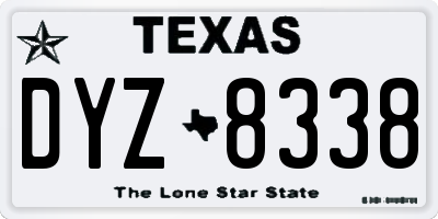 TX license plate DYZ8338