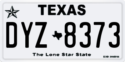 TX license plate DYZ8373