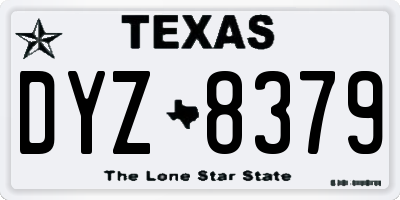 TX license plate DYZ8379