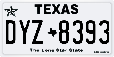 TX license plate DYZ8393