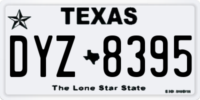 TX license plate DYZ8395