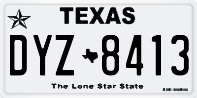 TX license plate DYZ8413