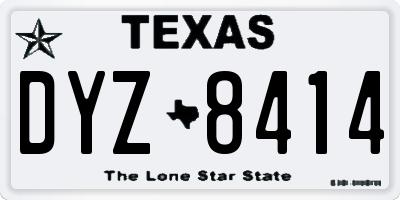 TX license plate DYZ8414