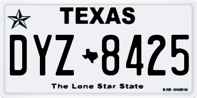 TX license plate DYZ8425
