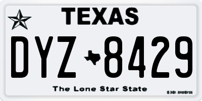 TX license plate DYZ8429