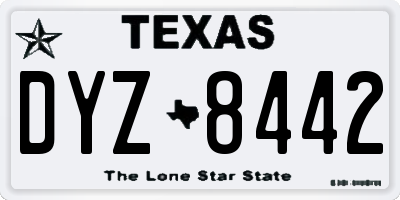 TX license plate DYZ8442