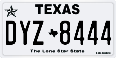 TX license plate DYZ8444