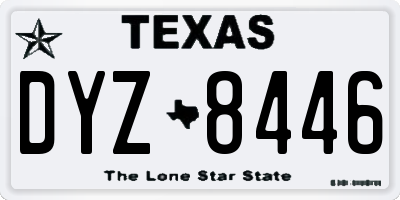 TX license plate DYZ8446