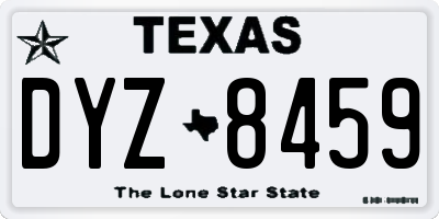 TX license plate DYZ8459