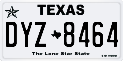 TX license plate DYZ8464