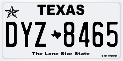 TX license plate DYZ8465