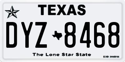 TX license plate DYZ8468