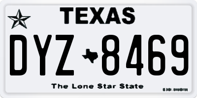 TX license plate DYZ8469