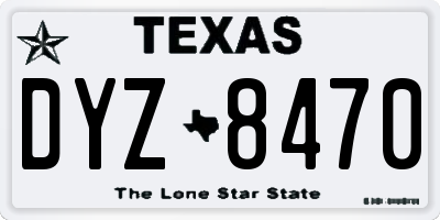 TX license plate DYZ8470