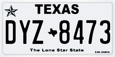 TX license plate DYZ8473