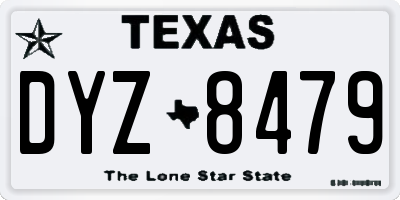 TX license plate DYZ8479