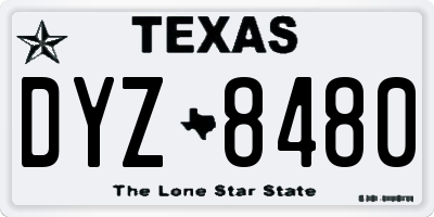 TX license plate DYZ8480
