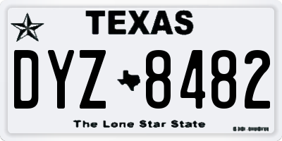 TX license plate DYZ8482