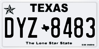 TX license plate DYZ8483