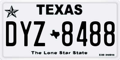 TX license plate DYZ8488