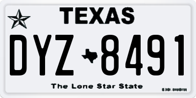 TX license plate DYZ8491