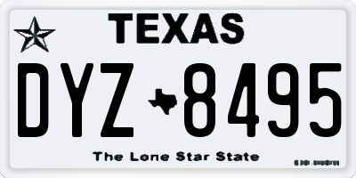 TX license plate DYZ8495
