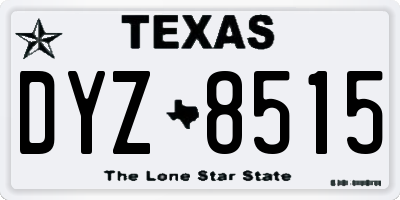 TX license plate DYZ8515