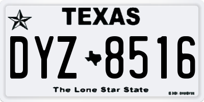 TX license plate DYZ8516