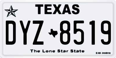 TX license plate DYZ8519