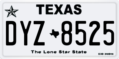 TX license plate DYZ8525