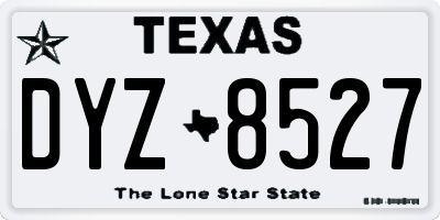 TX license plate DYZ8527