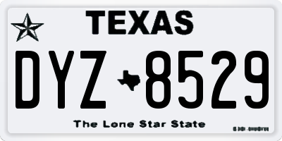 TX license plate DYZ8529