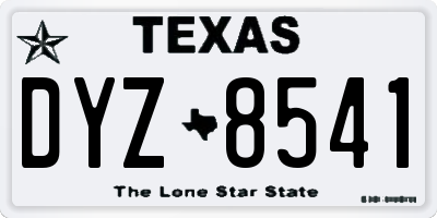 TX license plate DYZ8541