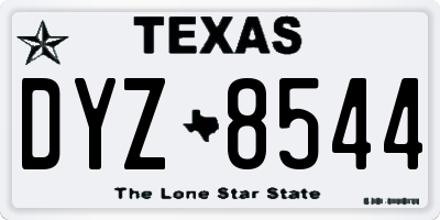 TX license plate DYZ8544